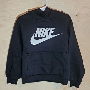Nike Child Size 4 Black Hoodie with White Logo